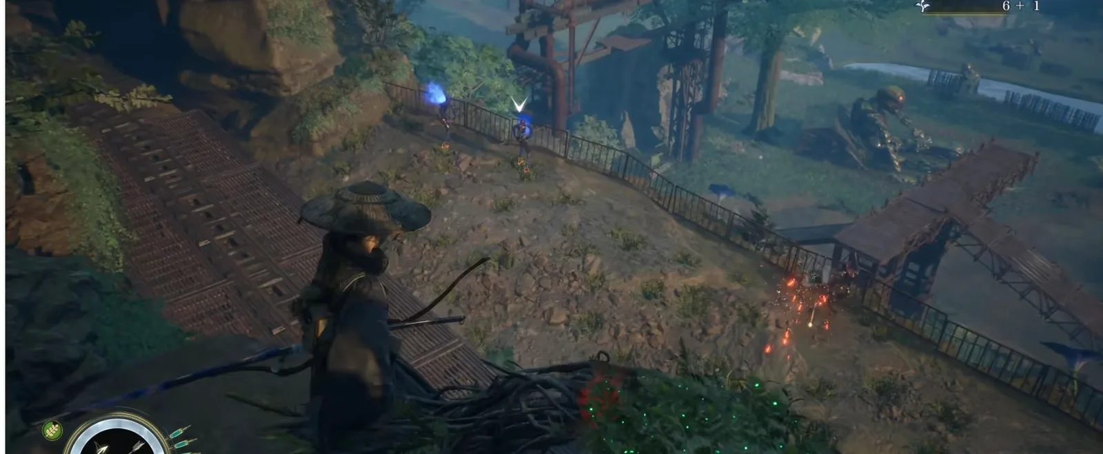 The seated Retired Gatekeeper beside the sealed lair gate